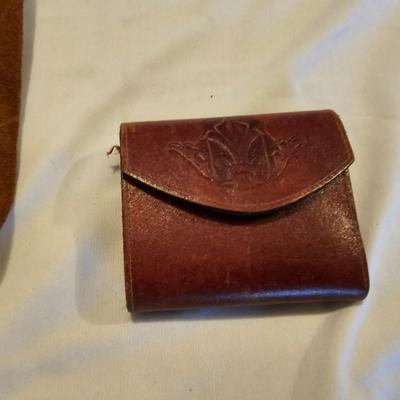 Vintage GH Bass Suede Leather Tote Brown with small leather wallet
