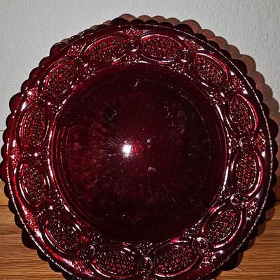 Avon Cape cod Ruby red dinner and Dessert plates 6 each - total of 12
