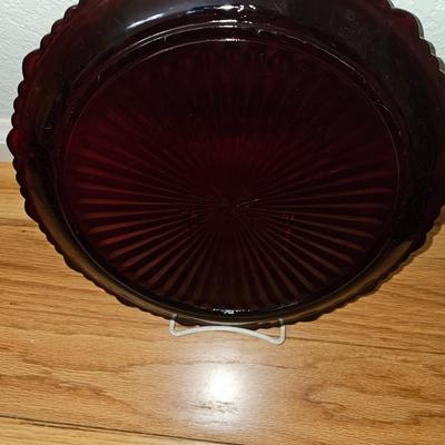Avon Cape cod Ruby red dinner and Dessert plates 6 each - total of 12