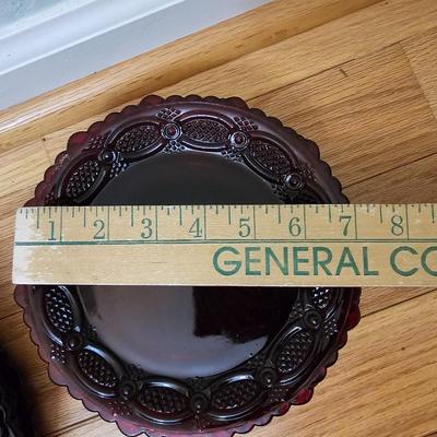 Avon Cape cod Ruby red dinner and Dessert plates 6 each - total of 12