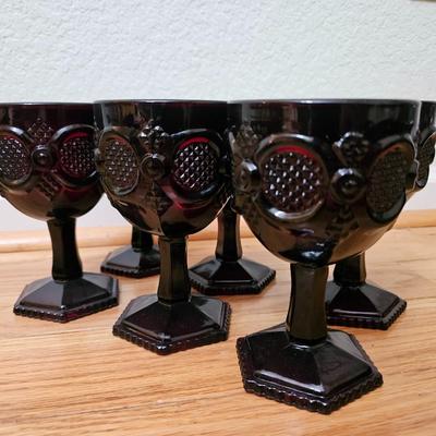 Avon Cape cod Ruby red Goblets 12 total 5" and 6"