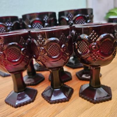 Avon Cape cod Ruby red Goblets 12 total 5" and 6"