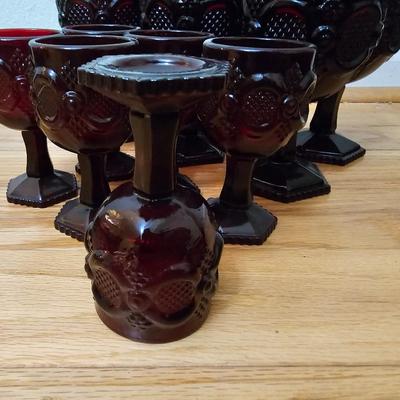 Avon Cape cod Ruby red Goblets 12 total 5" and 6"