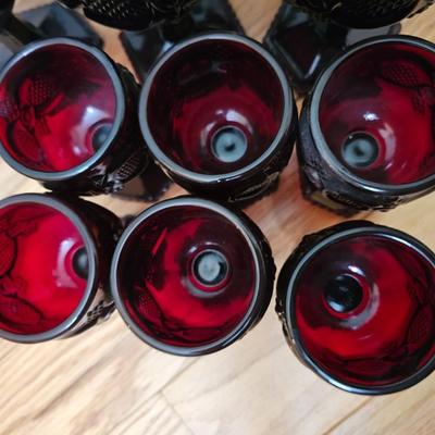 Avon Cape cod Ruby red Goblets 12 total 5" and 6"