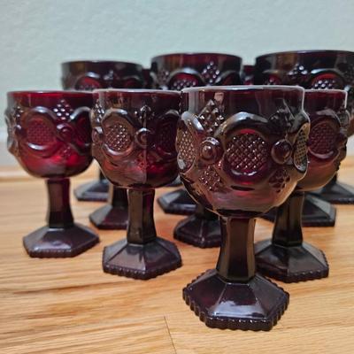 Avon Cape cod Ruby red goblets 12 total 5" and 6"