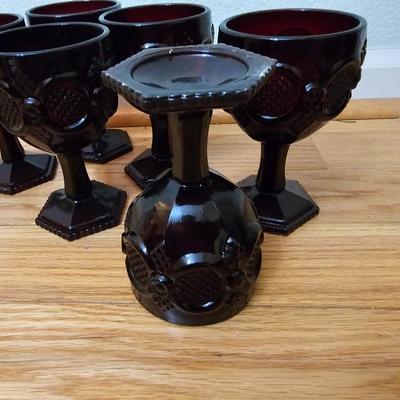 Avon Cape cod Ruby red goblets 12 total 5" and 6"