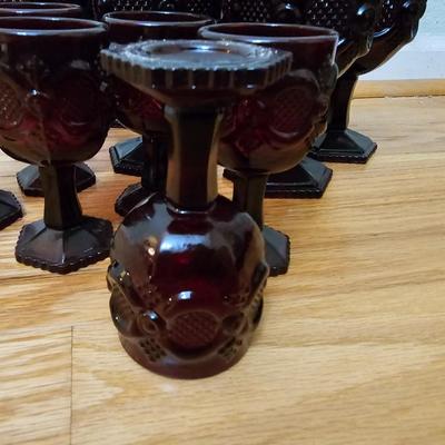 Avon Cape cod Ruby red goblets 12 total 5" and 6"