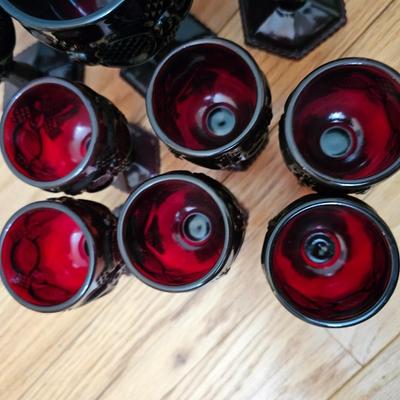 Avon Cape cod Ruby red goblets 12 total 5" and 6"