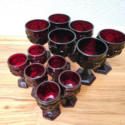 Avon Cape cod Ruby red goblets 12 total 5" and 6"