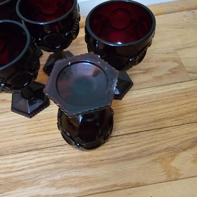 Avon Cape cod Ruby red goblets 12 total 5" and 6"