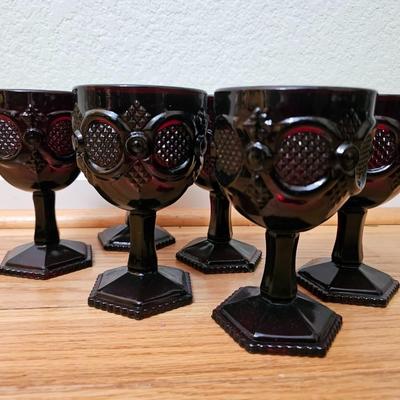 Avon Cape cod Ruby red goblets 12 total 5" and 6"