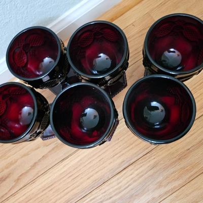 Avon Cape cod Ruby red goblets 12 total 5" and 6"