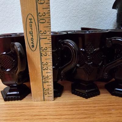 Avon Cape cod Ruby red Mugs and pitcher