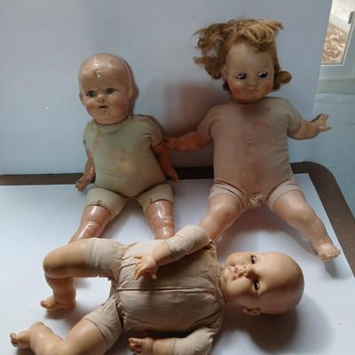 Antique baby dolls - Two Alexander dolls and one Bisque doll over 70 years old!