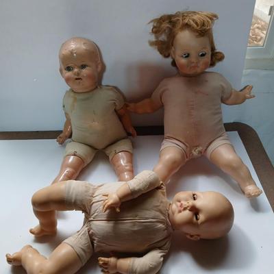 Antique baby dolls - Two Alexander dolls and one Bisque doll over 70 years old!