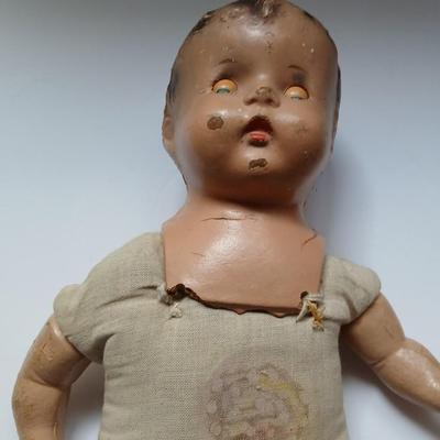 Antique baby dolls over 70 years old! 1930's Bisque doll and an early era African American doll
