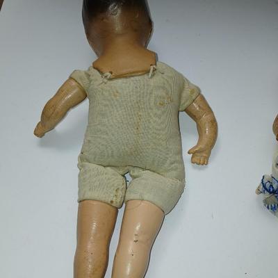 Antique baby dolls over 70 years old! 1930's Bisque doll and an early era African American doll