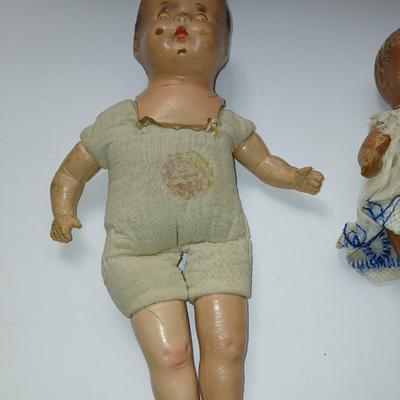Antique baby dolls over 70 years old! 1930's Bisque doll and an early era African American doll