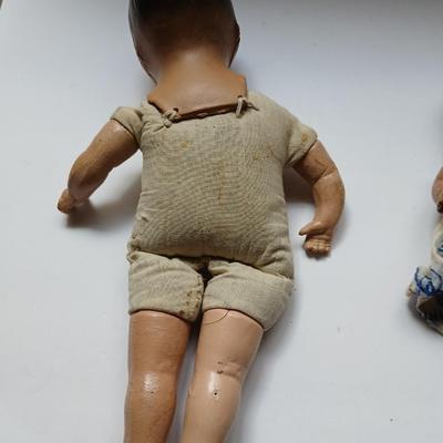 Antique baby dolls over 70 years old! 1930's Bisque doll and an early era African American doll
