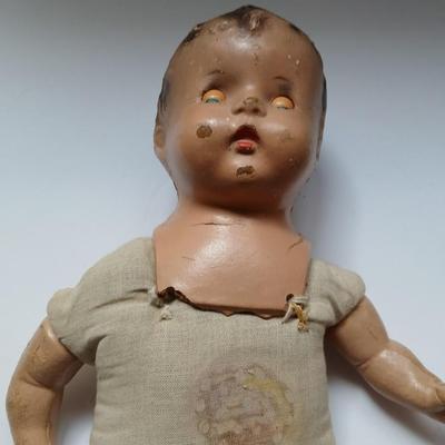 Antique baby dolls over 70 years old! 1930's Bisque doll and an early era African American doll