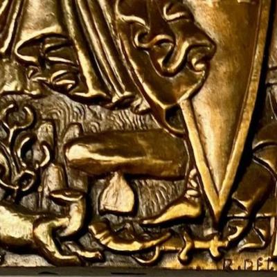 Vintage Bronze Plaque By French Sculptor Raymond Delamarre