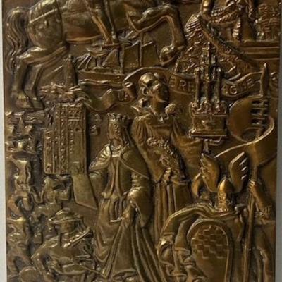 Vintage Bronze Plaque By French Sculptor Raymond Delamarre