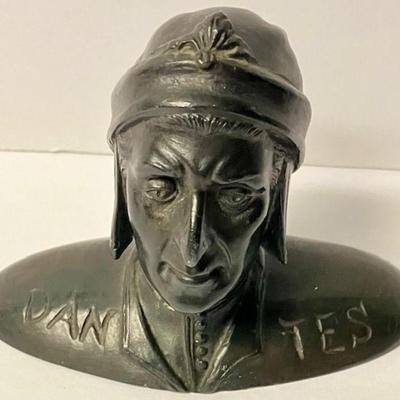 Vintage Bronze Bust Of Italian Poet Dantes Alighieri
