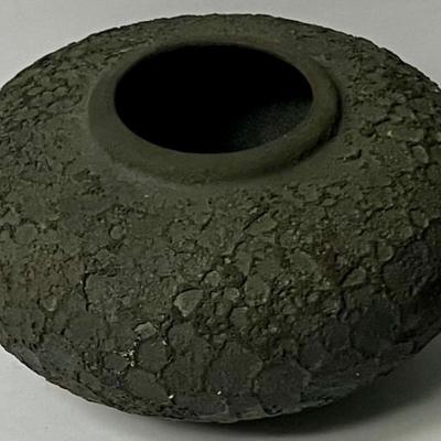 Jim Gremel Moonscape Textured Flashed Lava Glaze Vase