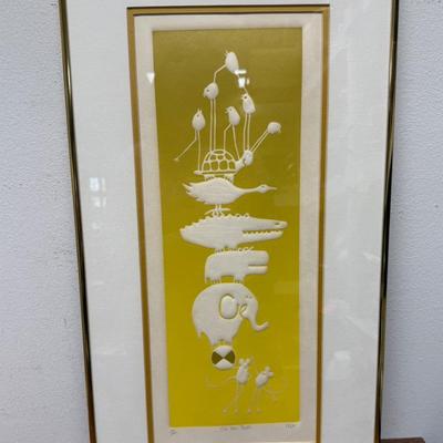 MCM Framed Art: "On the Ball" Lithograph by MAR