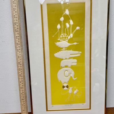 MCM Framed Art: "On the Ball" Lithograph by MAR