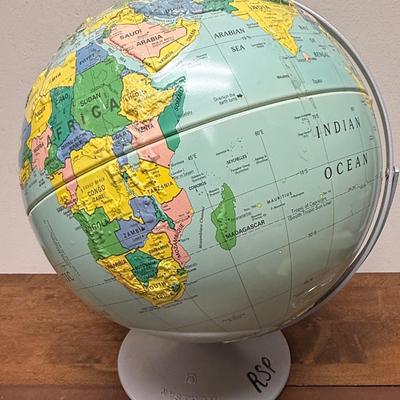 Vintage Nystrom Raised Relief 16" Political Globe and Stand