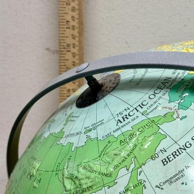 Vintage Nystrom Raised Relief 16" Political Globe and Stand