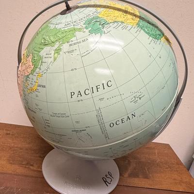 Vintage Nystrom Raised Relief 16" Political Globe and Stand