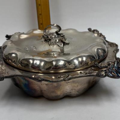 Vintage Meriden Silver-plate Serving Bowl and Lid