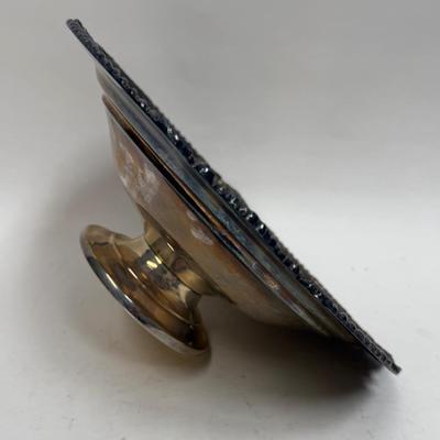 Silver Plated Copper Antique Pedestal Based Serving Bowl