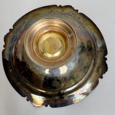 Silver Plated Copper Antique Pedestal Based Serving Bowl