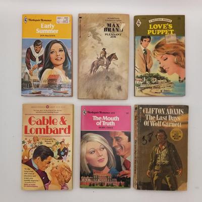 Lot of 13 Vintage Paperbacks / Softcovers / Novels / Novellas / Westerns / Romance (Sounder, Gable & Lombard, Harlequin, War Journey)