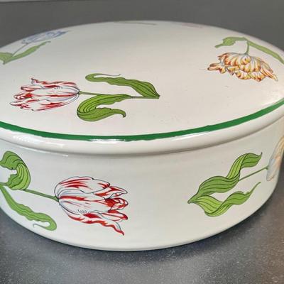 Vintage Tiffany & Co Tulip Trinket Round Box 5"