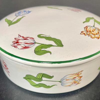 Vintage Tiffany & Co Tulip Trinket Round Box 5"