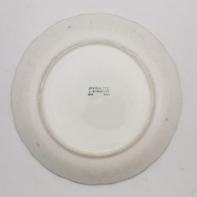 Set of 2 Vintage Sears Coffee House Restaurants Plates White with Green And Tan / Brown Logo and Decoration 9" Round Plate Syralite...