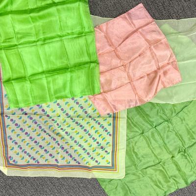 Vintage scarf lot - spring colors!