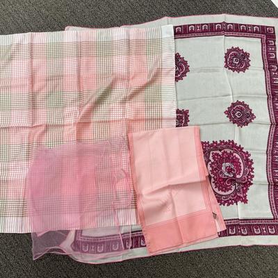 Vintage Scarf Lot - pinks! Some silk!