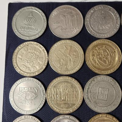 Collection of 29 Vintage Las Vegas & Other Casino Slot Machine $1 Coin Tokens
