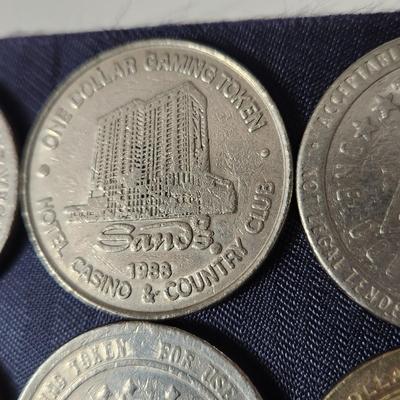 Collection of 29 Vintage Las Vegas & Other Casino Slot Machine $1 Coin Tokens