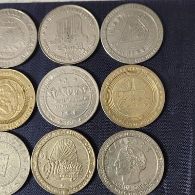 Collection of 29 Vintage Las Vegas & Other Casino Slot Machine $1 Coin Tokens