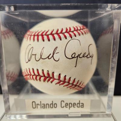Orlando Cepeda Signed Autographed Baseball in Collector Case