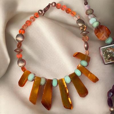 Semi precious stone hand made necklace