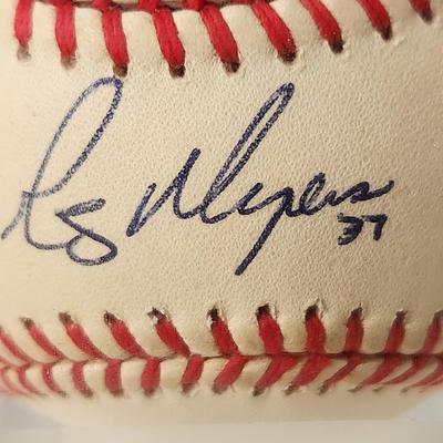 Greg Meyers Signed Autographed Baseball in Collector Case