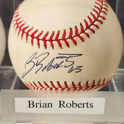 Brian Roberts Signed Autographed Baseball in Collector Case
