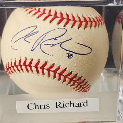 Chris Richard Signed Autographed Baseball in Collector Case